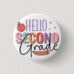 Hallo zweite Klasse zurück zur Schule Button