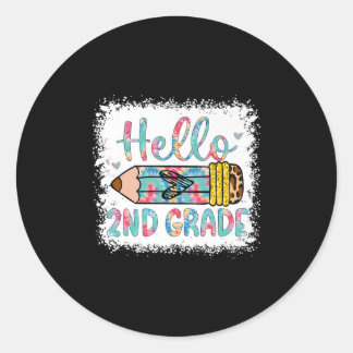 Hallo zweite Klasse zurück zur zweiten Klasse Stud Runder Aufkleber