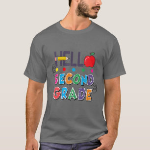 Hallo Zweiter Grade Funny Back to School Teacher S T-Shirt