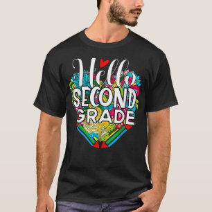Hallo Zweiter Grade Funny Zurück zur Schule 2. Kla T-Shirt