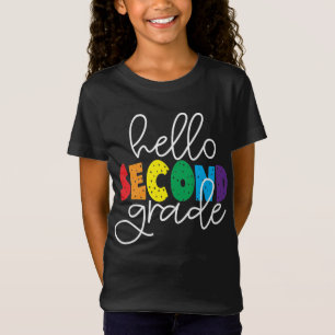 Hallo Zweiter Schullehrer Erster Tag T-Shir T-Shirt