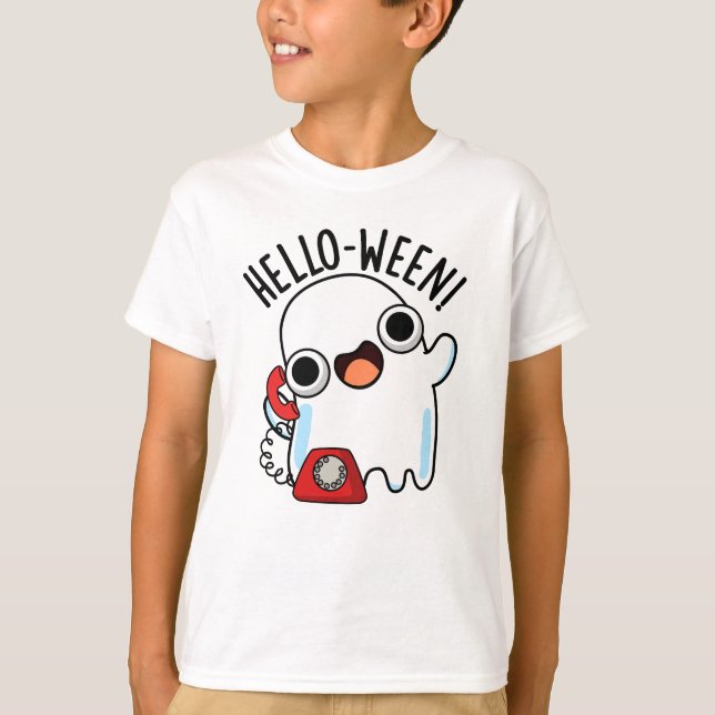 Hallo zwischen Funny Ghost Pun T-Shirt (Vorderseite)