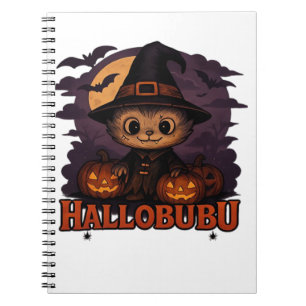 Hallobubu Halloween Süße & Gruselige Hexe Katze T- Notizblock