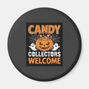 Hallooween-Süßigkeiten-Sammler Willkommen Kürbis-V Magnet
