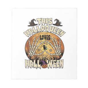 Halloqueen Liebt Halloween Skeletthände Schwarze K Notizblock
