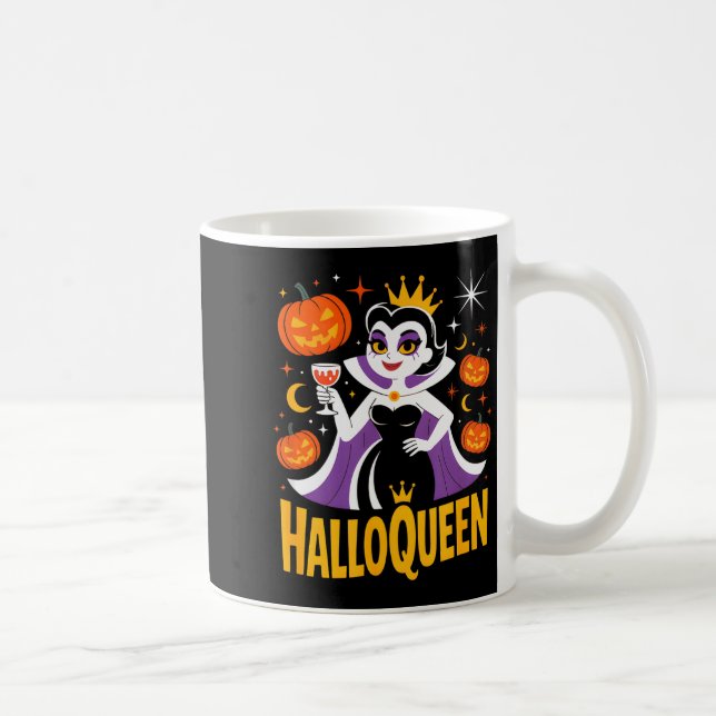 Halloqueen Retro Vamre Queen Halloween Pumpkins Ba Kaffeetasse (Rechts)