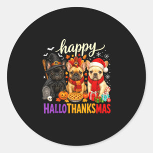 Hallothankmas Französische Bulldogge Weihnachten H Runder Aufkleber