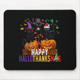 Hallothanksmas Black Cat Halloween Erntedank Ch Mousepad