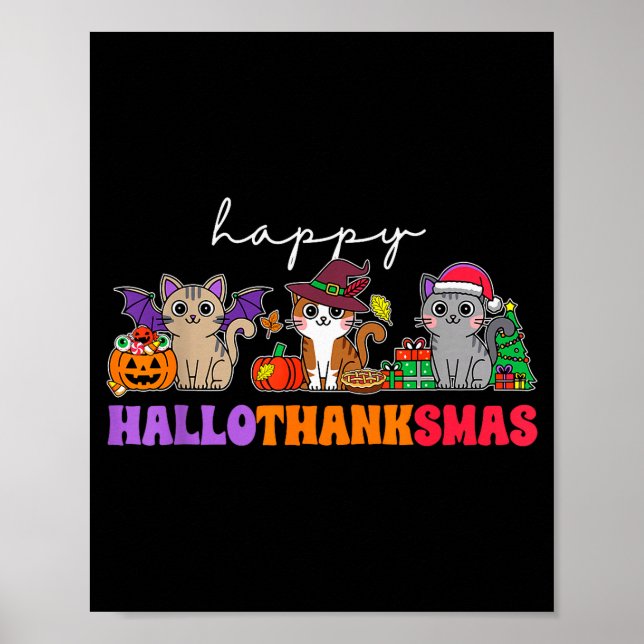 Hallothanksmas Cats _ Uni-adults, Uni-kids, Black, Poster (Vorne)