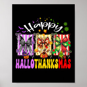 Hallothanksmas Coquette Bow Halloween Erntedank Poster