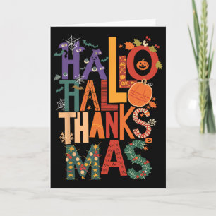 Hallothanksmas Funny Halloween Erntedank Christ Karte