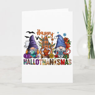 Hallothanksmas Gnomes Halloween Erntedank Merry Karte