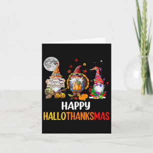 Hallothanksmas Gnomes Halloween Erntedank Merry Karte