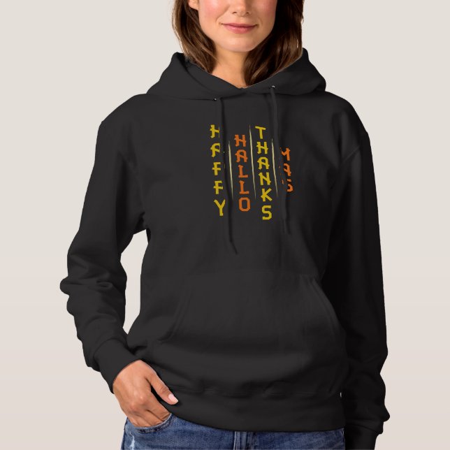 Hallothanksmas Halloween Erntedank Weihnachten Hoodie (Vorderseite)