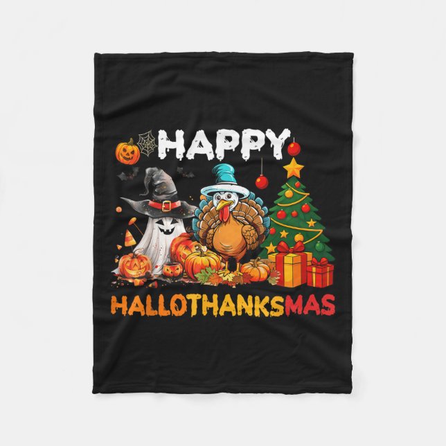 Hallothanksmas Halloween Thanksmas Holiday S Fleecedecke (Vorderseite)