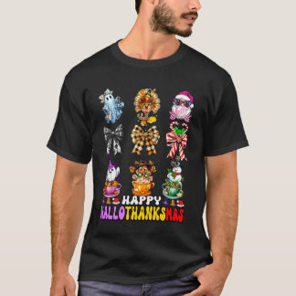 Hallothanksmas Koketten Schleife Halloween Ernteda T-Shirt