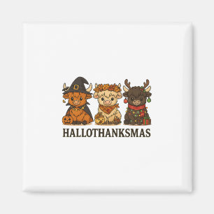 Hallothanksmas Kuh Trio Halloween Erntedankfest Magnet