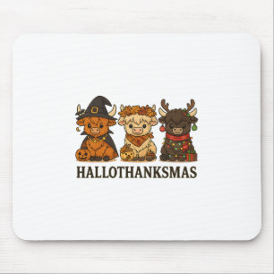 Hallothanksmas Kuh Trio Halloween Erntedankfest  Mousepad