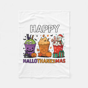 Hallothanksmas Lustiges Halloween-Erntedankfest Ch Fleecedecke