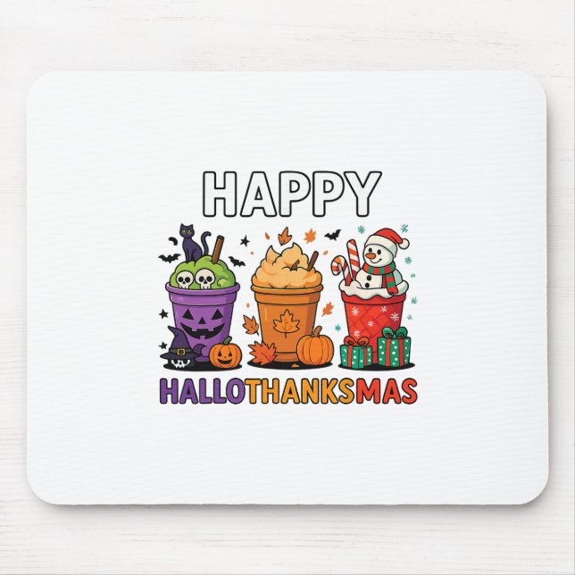 Hallothanksmas Lustiges Halloween-Erntedankfest Ch Mousepad (Vorne)