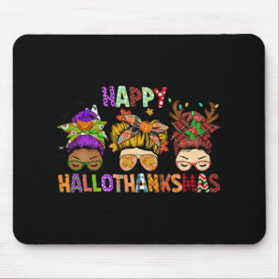 Hallothanksmas Messy Bun Halloween Erntedank Xm Mousepad