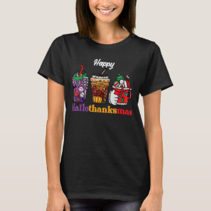 Hallothanksmas Pumpkin Spice Latte Halloween Danke T-Shirt