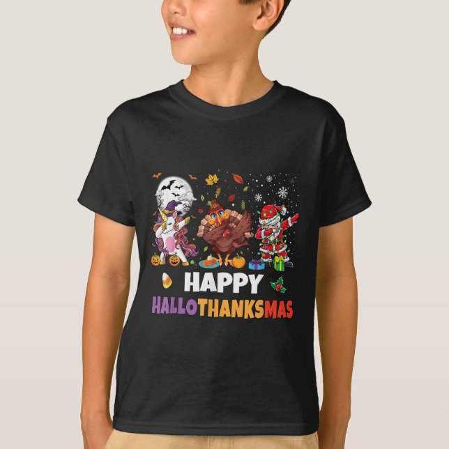 Hallothanksmas Shirt Kids Women Men Halloween Chri (Vorderseite)