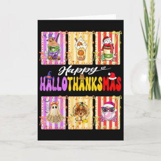 Hallothanksmas Süßer Truthahn Santa Halloween Ernt Karte