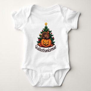 Hallothanksmas Trio: Pumpkin, Türkei & Weihnachten Baby Strampler