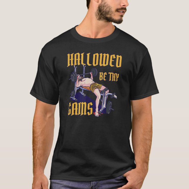 Hallow be dir Jesus Weightlift Workout T-Shirt (Vorderseite)