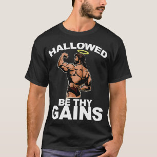 Hallow be dir lustige Swole Jesus Bodybuildi T-Shirt