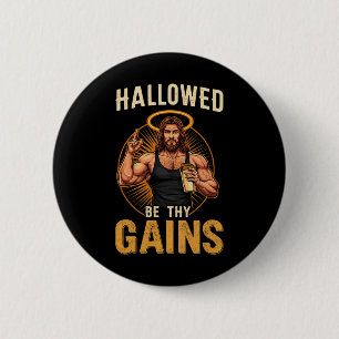 Hallow, du gewinnt Christliche Workout Gym Jesus Button