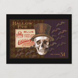 Hallow Eve Halloween Skull Postkarte