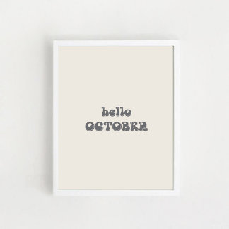 "Hallow October". Halloween-Typografie-Plakat Poster