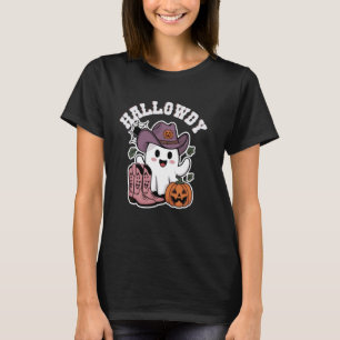 Hallowdy Halloween Cowboyhut Stiefel Kürbis & Geis T-Shirt