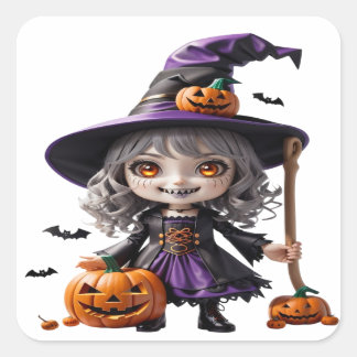 Halloween 02 quadratischer aufkleber