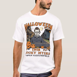Halloween 1978 Holiday Spooky Myers Pumpkin Haddon T-Shirt