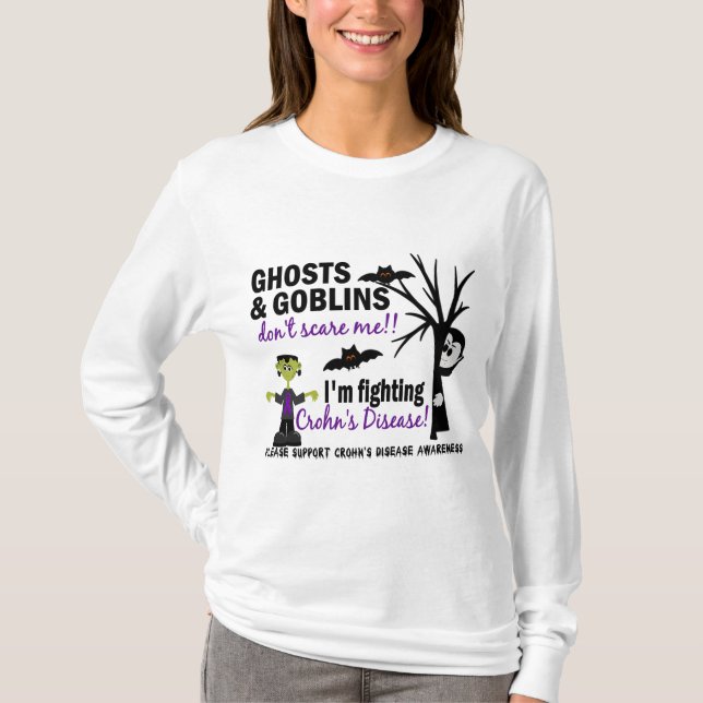 Halloween 1 Crohns Krankheits-Krieger T-Shirt (Vorderseite)