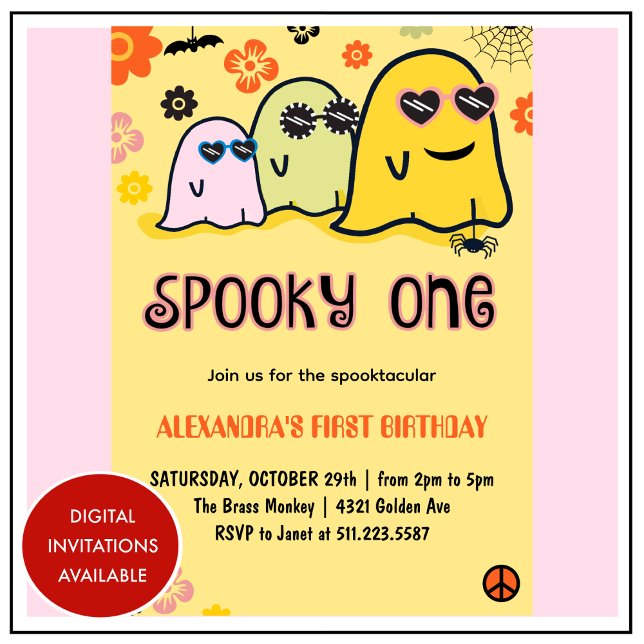 Halloween 1. Geburtstag Einladung Geisterspass 1 (Halloween-1st-birthday-invitation-ghost-spooky-one-1)