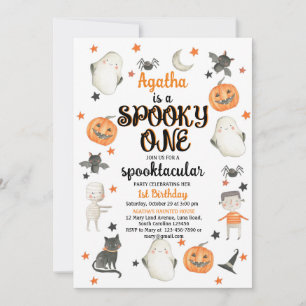 Halloween 1. Geburtstag Einladung Spooky One