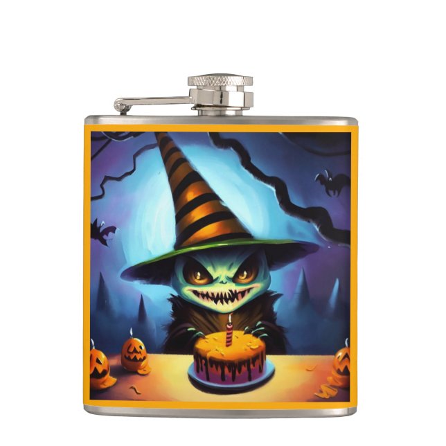 Halloween 1. Geburtstag Flachmann (Vorderseite)