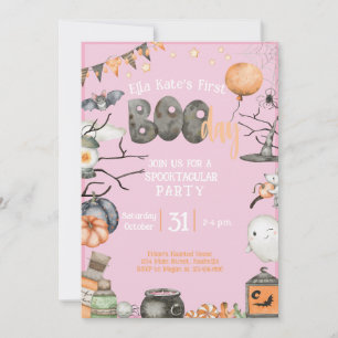 Halloween 1. Geburtstag Jegliches PINK-Mädchen Einladung