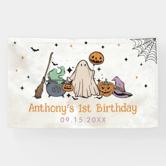 Halloween 1. Geburtstag Party Banner (Horizontal)