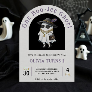 Halloween 1. Geburtstag Party One Boujee Ghost Einladung