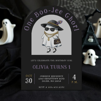 Halloween 1. Geburtstag Party One Boujee Ghost Einladung