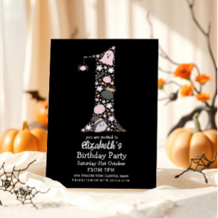 Halloween 1. Geburtstag Spooky Niedlich First Bi Einladung