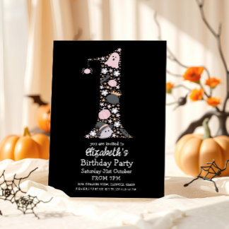 Halloween 1. Geburtstag | Spooky Niedlich First Bi Einladung
