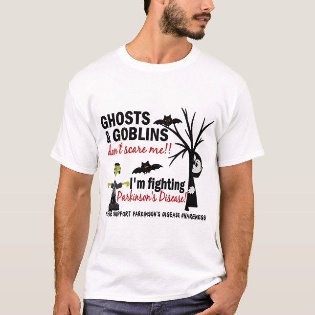 Halloween 1 Parkinson-Krankheits-Krieger T-Shirt (Vorderseite)