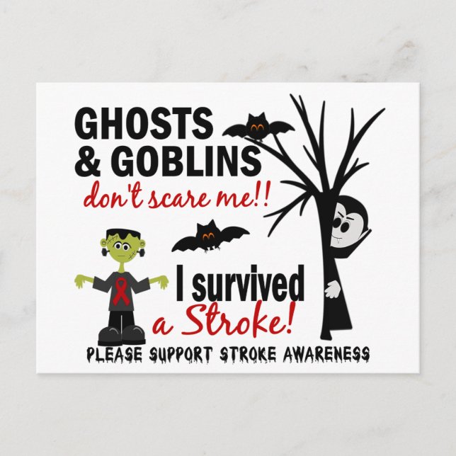 Halloween 1 Stroke Survivor Postkarte (Vorderseite)