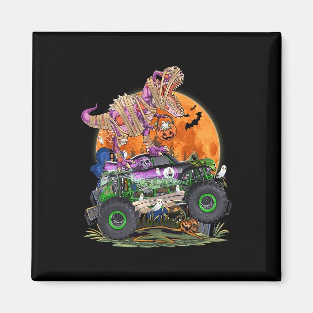 Halloween 2023 Dinosaurier Skeleton T rex Beängsti Magnet (Vorne)